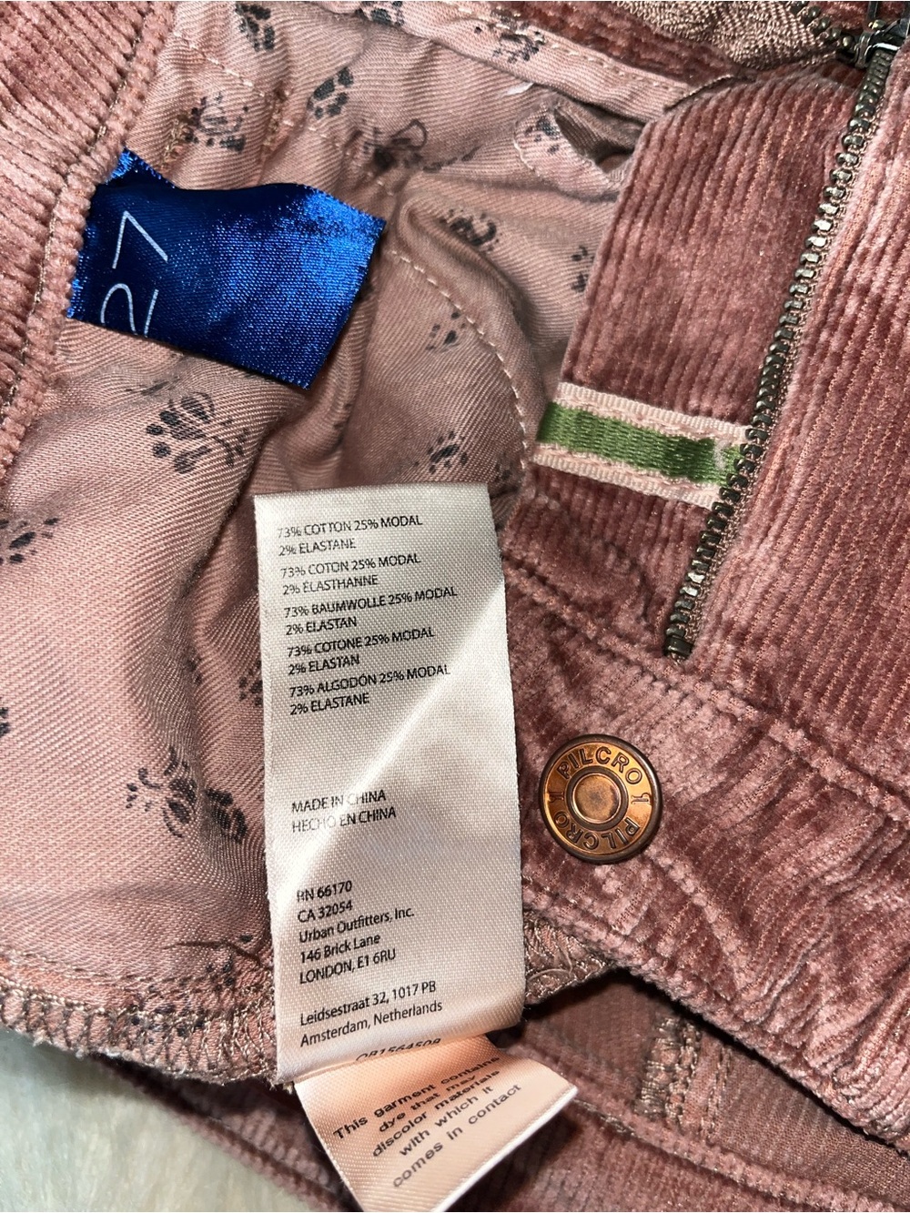 Pilcro by Anthropologie | The Yaya Dusty Rose Corduroy Cropped Kick Flare Pants - Picture 9 of 9